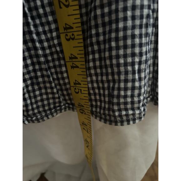 Old Navy Gingham Plaid Off Shoulder Midi Peasant Dress Womens Size XXL Black - Picture 7 of 8